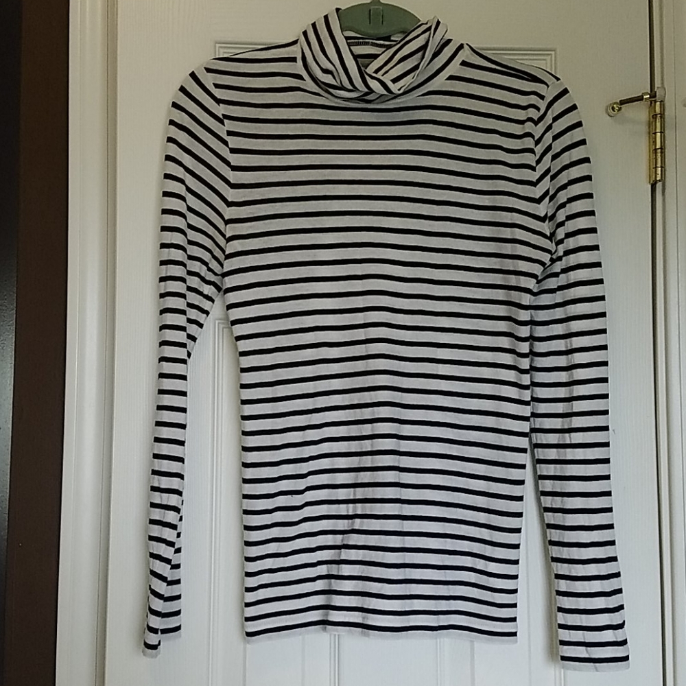 J Crew striped tissue turtleneck shirt S